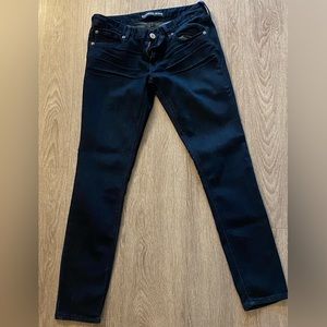 Express dark wash skinny jeans
